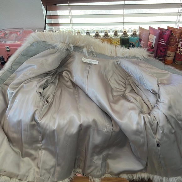 Vintage 80s light grey off white FOX stripe jacket L - Picture 11 of 11